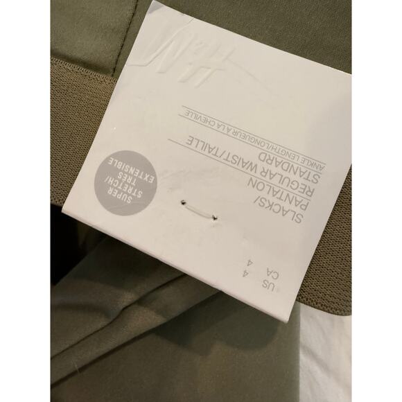 H&M Slacks Pants Olive Green Stretch Ankle Length 4 - Picture 5 of 5